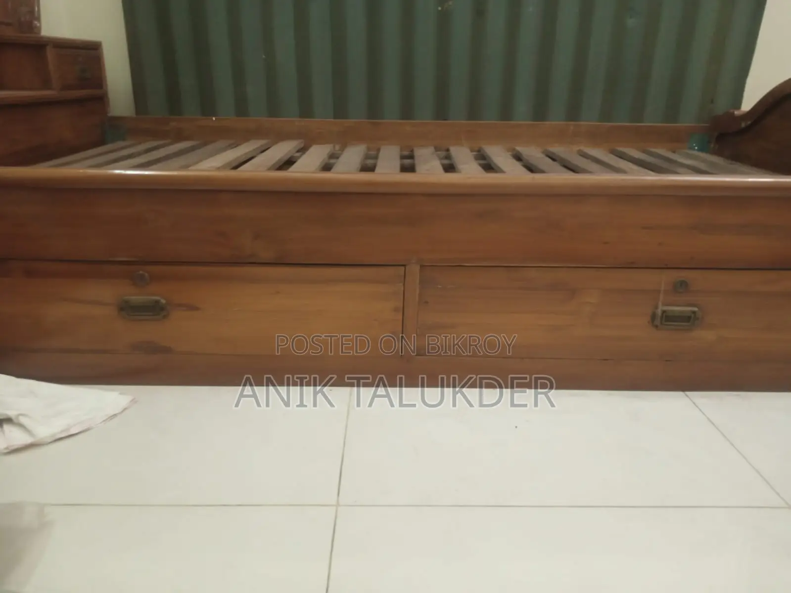 ড্রয়ারসহ পিওর সেগুন কাঠের লাক্সারি বক্স বেড(৭'৬ X ৪'৬)- সুপার কন্ডিশন!