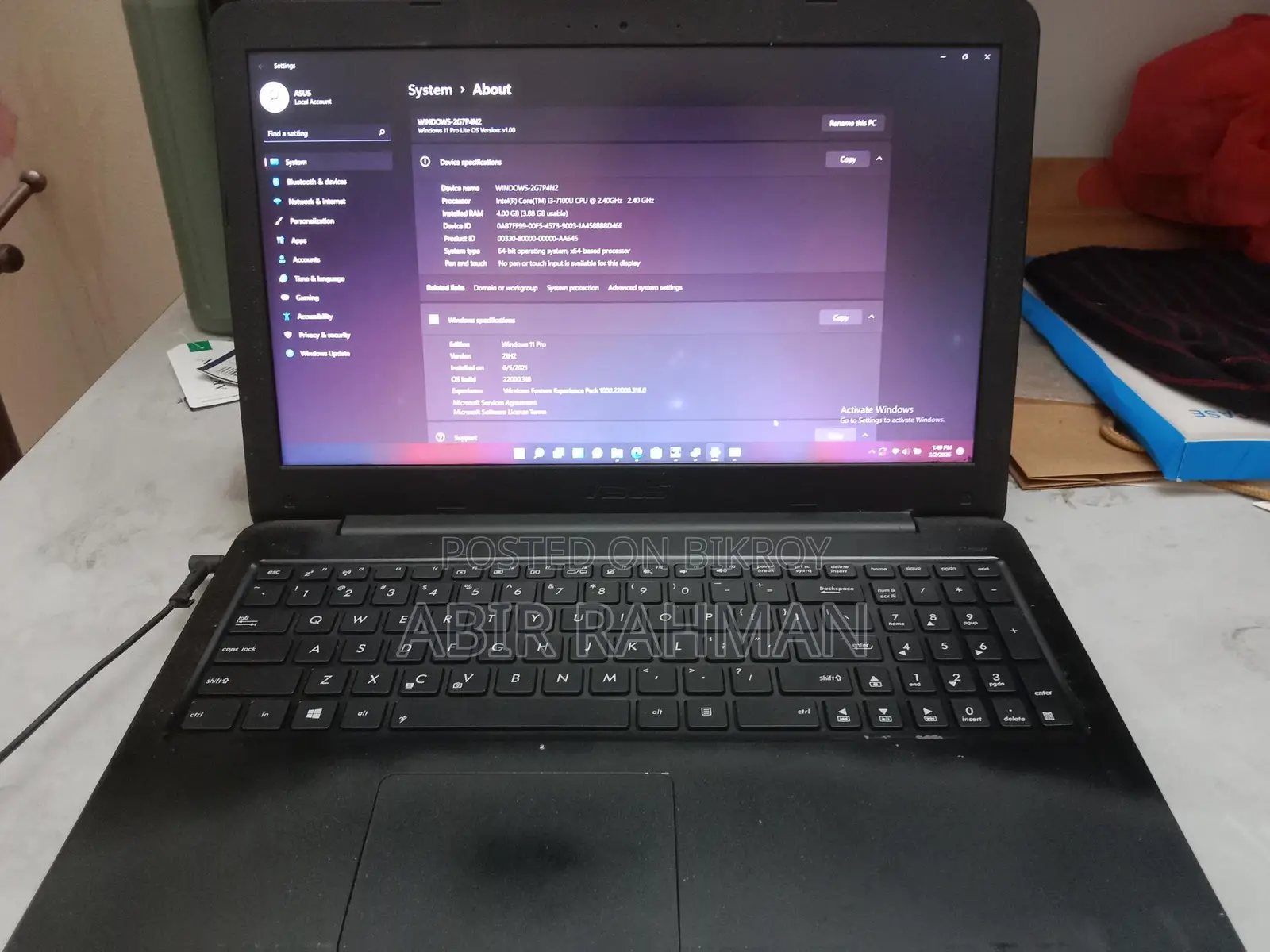Asus_Core i3 7th Gen_Nvidia 930mx