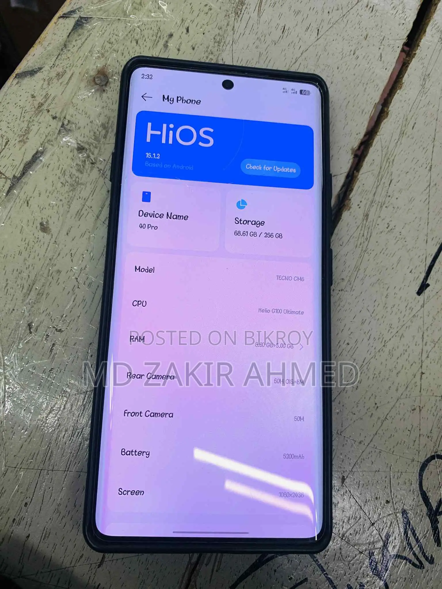Tecno Camon 40 Pro . (Used)