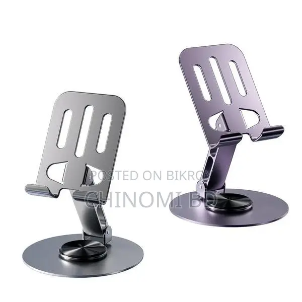 Premium 360° Metal Mobile Stand – Full Rotation Desk Holder