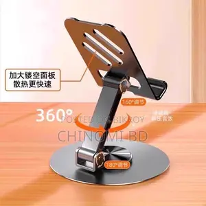 Premium 360° Metal Mobile Stand – Full Rotation Desk Holder