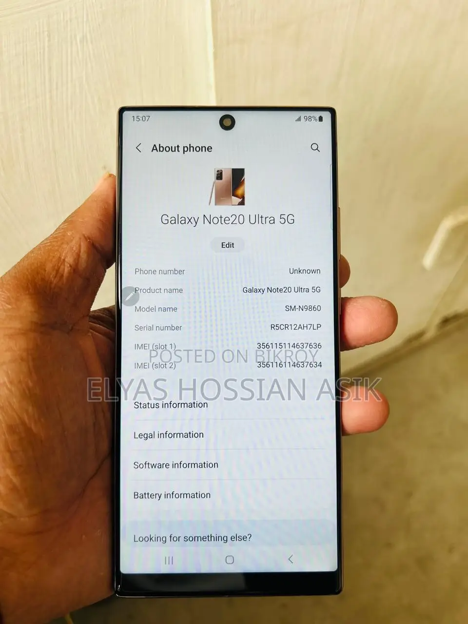 Samsung Galaxy Note 20 Ultra Box ache (Used)