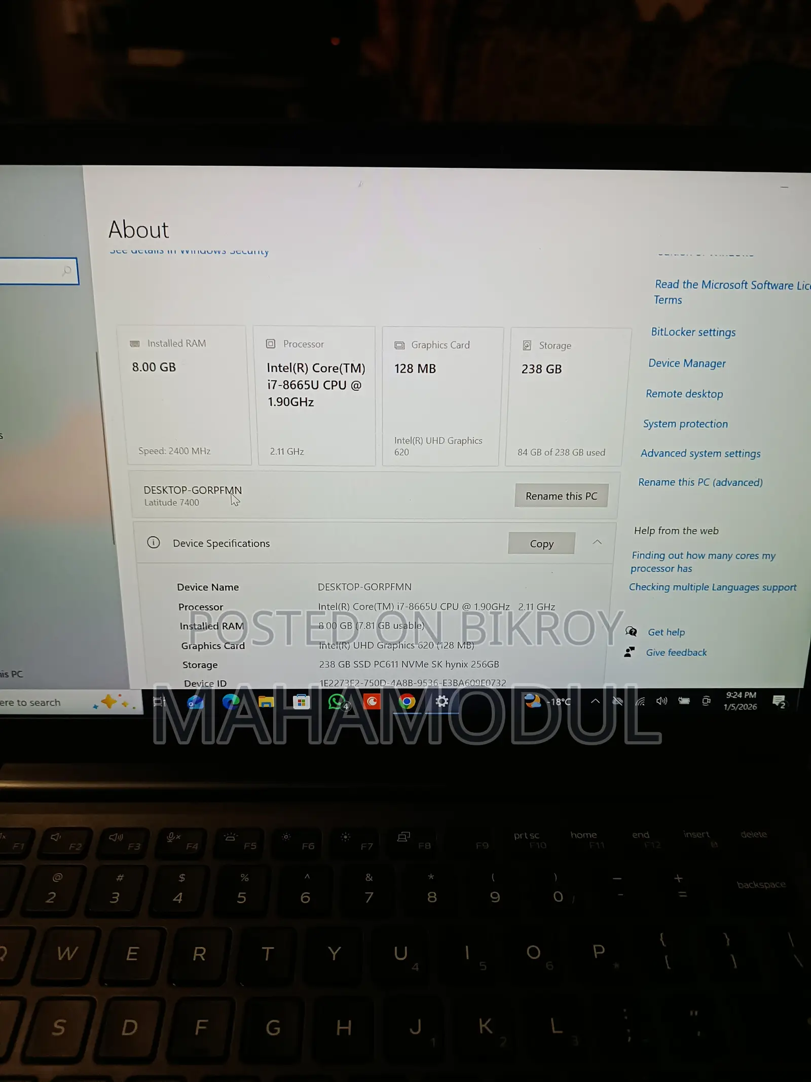 Latitude 7400 fresh