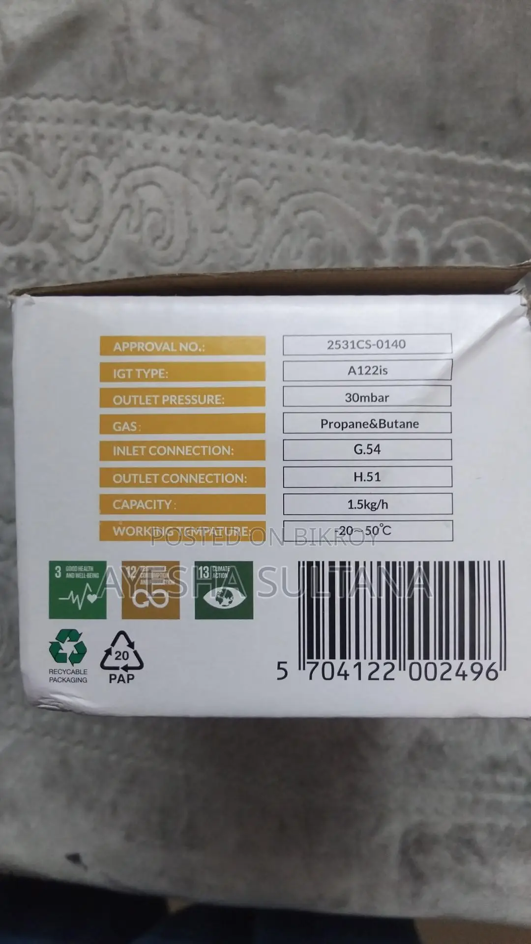 Brand New Gas Cylinder Regulator
