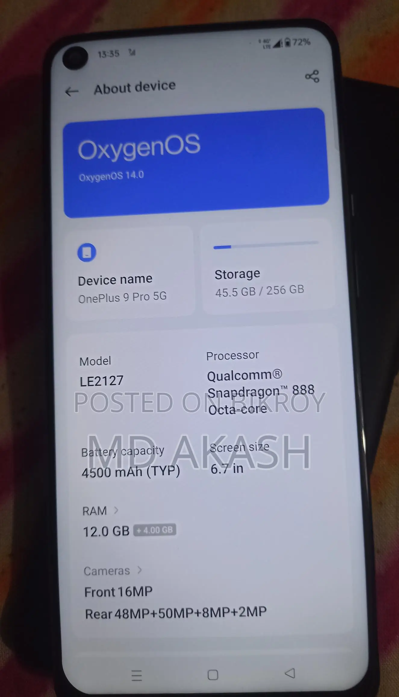 OnePlus 9 Pro 5gb (Used)