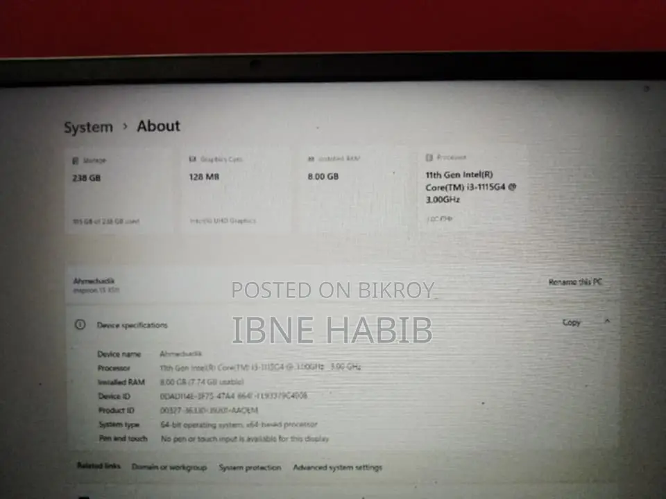 Dell Core I3 Intel (11th Gen) G Series Processor