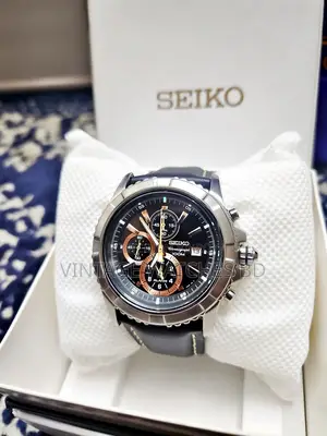 ৪৪ মিমি SEIKO কোয়ার্টজ ক্রোনোগ্রাফ জাপান ব্ল্যাক ডায়াল