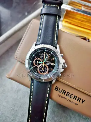 44mm SEIKO Quartz Chronograph JAPAN Black Dial