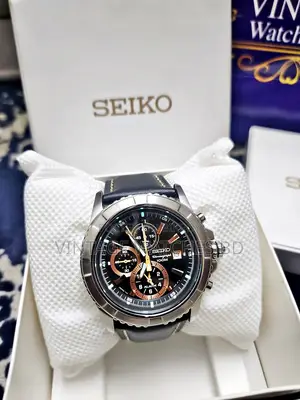 44mm SEIKO Quartz Chronograph JAPAN Black Dial