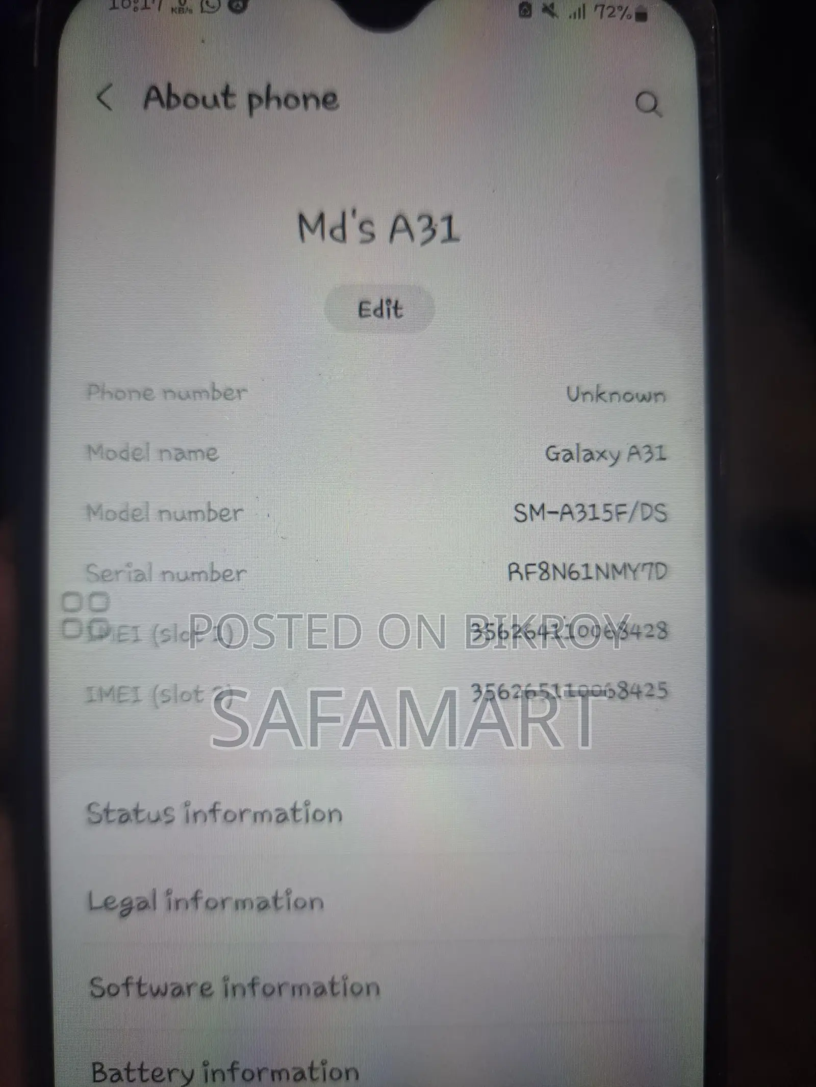 Samsung Galaxy A31 6/128 (Used)