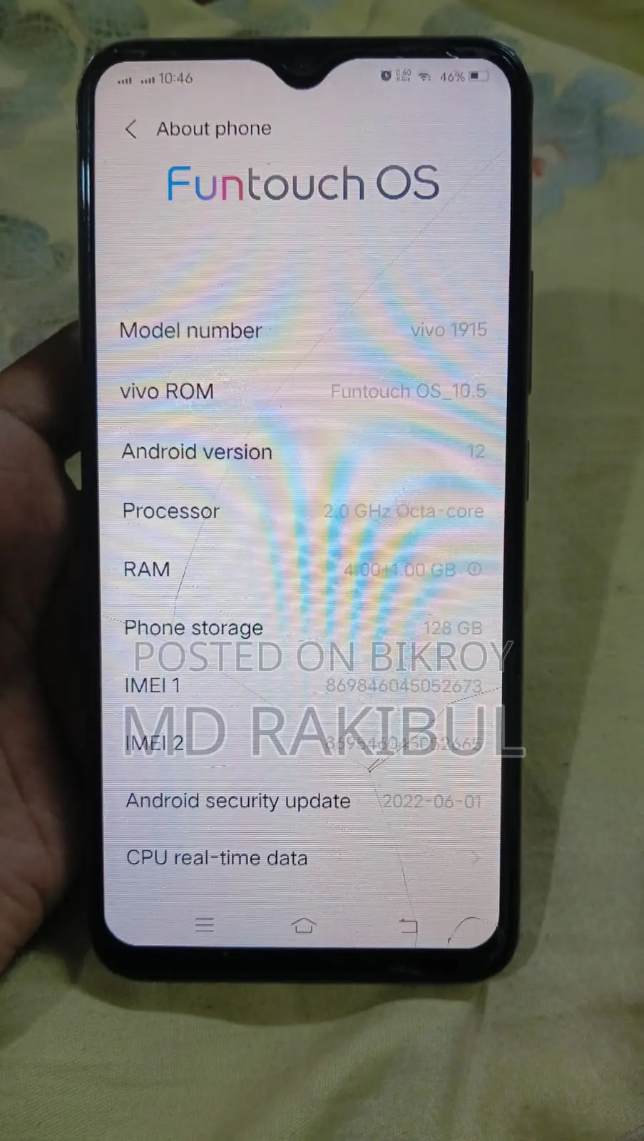 Vivo Y19 . (Used)