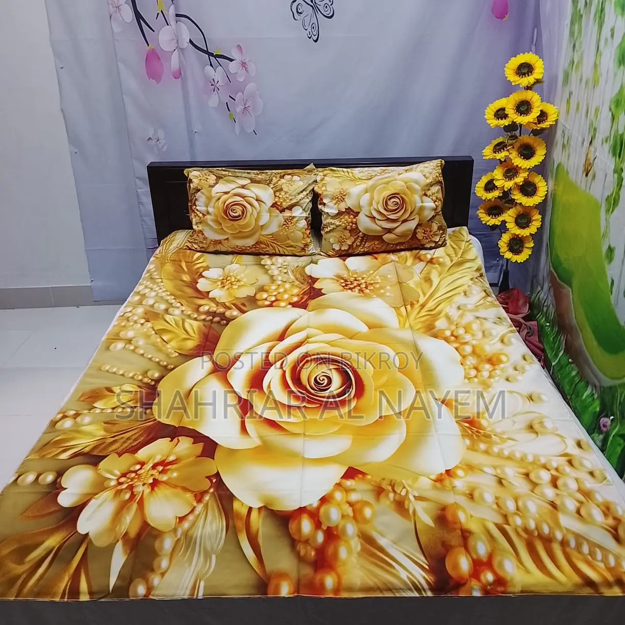 ওয়াটারপ্রুফ বেডশিট ৫/৭ ফিট সাথে ২টি বালিশের কভার