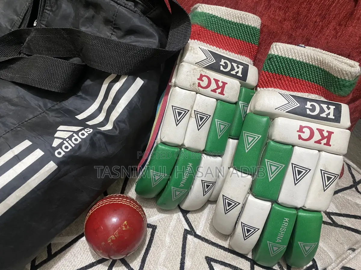 Adidas Bag Kg Gloves Red Colour Cricket Match Ball