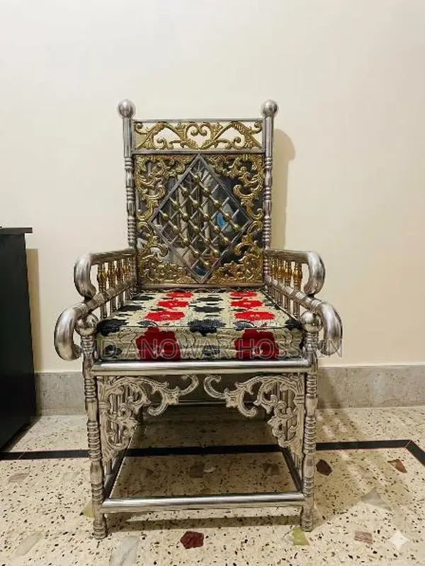 Lightly Used Royal Design Steel Maharaja Chair for Sale