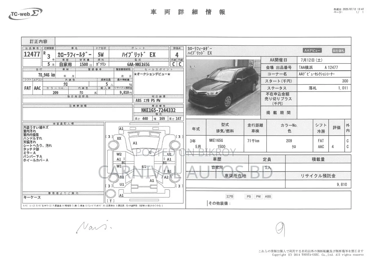 Toyota Fielder EX PACKAGE BLACK 2021
