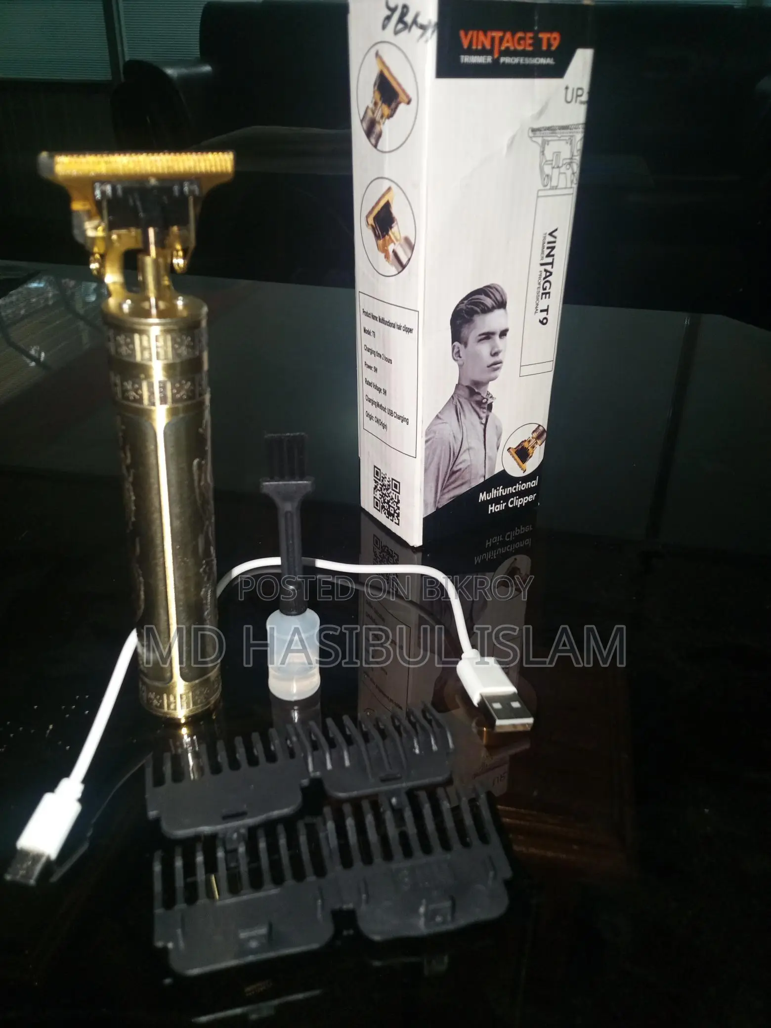 Vintage T9 Trimmer For Men – Sharp Blade & Long Backup