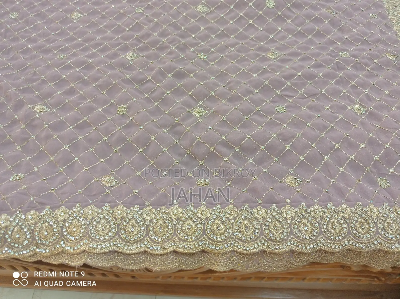 Embroidered Saree and Orna