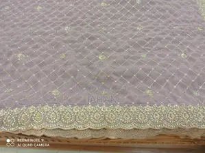 Embroidered Saree and Orna