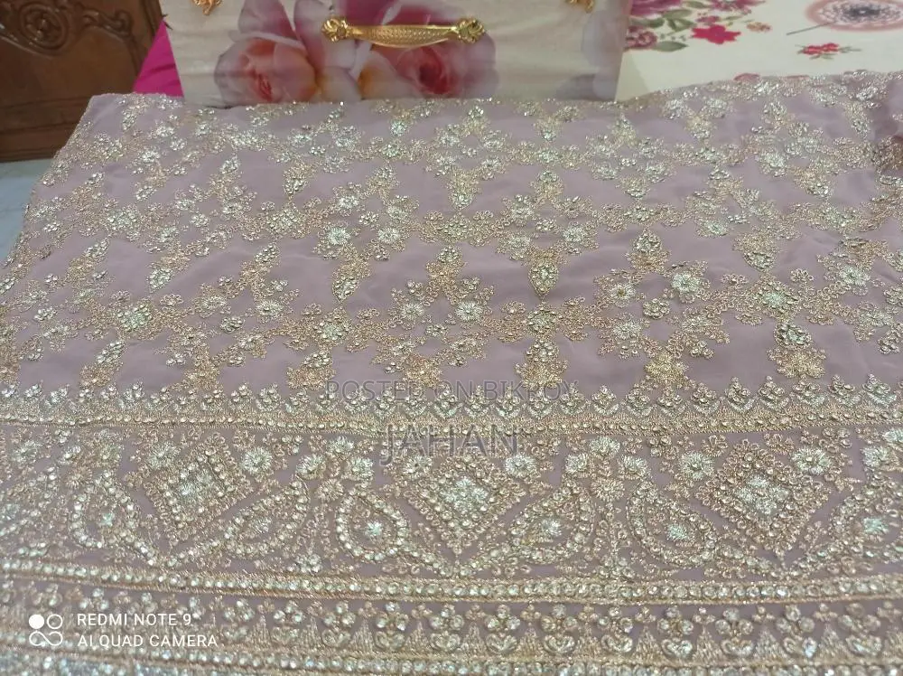 Embroidered Saree and Orna