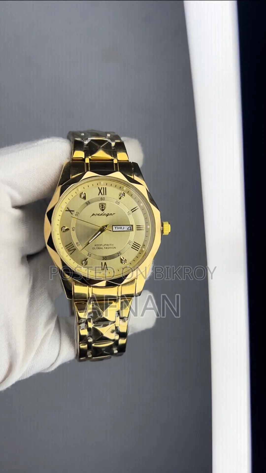 Poedagar 615 Diamond Cut Watch for Men
