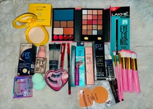 Saree, Bangle, and Cosmetics Combo
