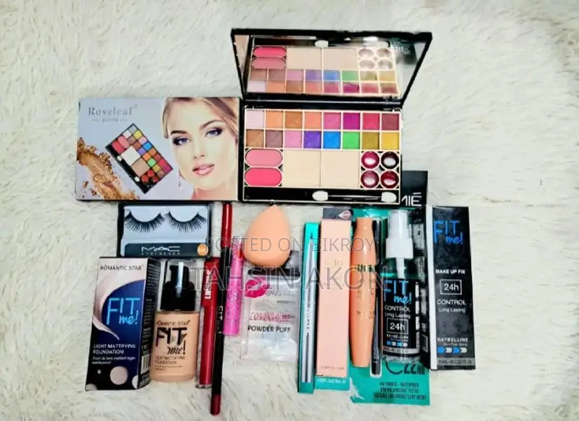 Saree, Bangle, and Cosmetics Combo