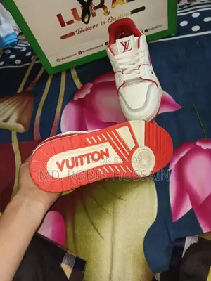 Louis Vuitton light sneaker trainer red (grade 1:1)