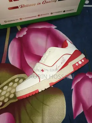 Louis Vuitton light sneaker trainer red (grade 1:1)