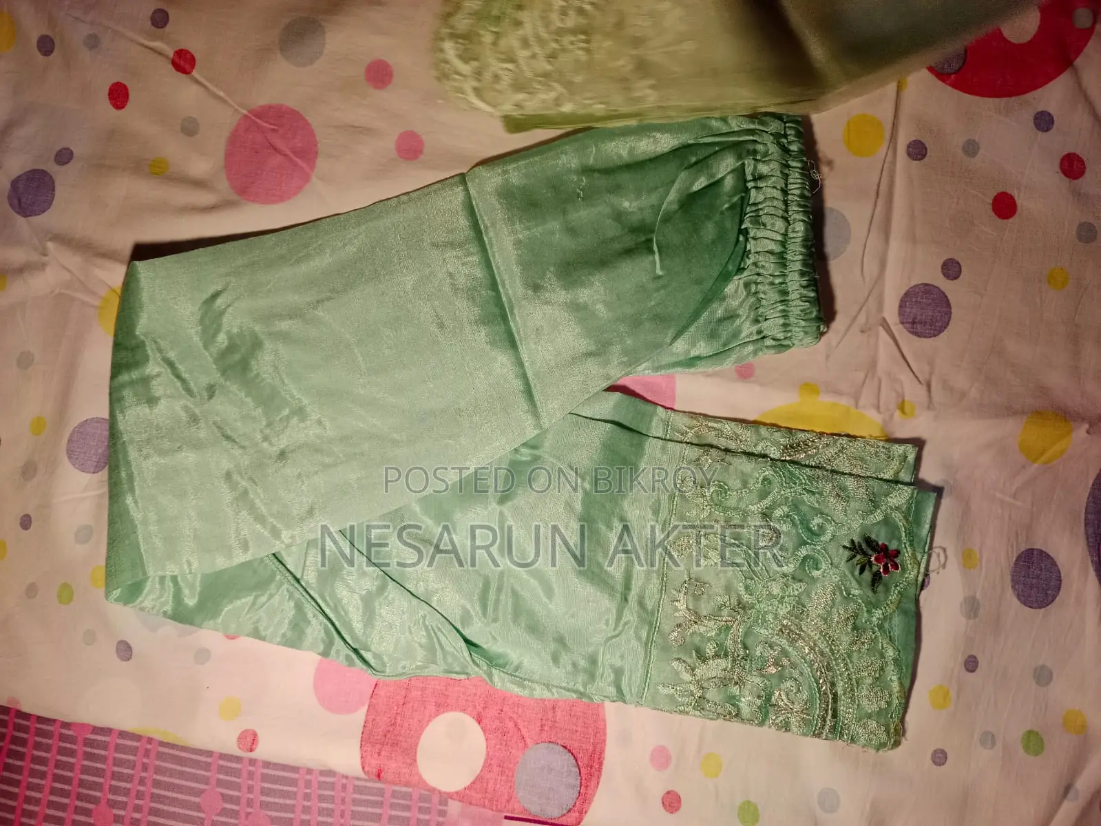 Stylish Mint Green Floral Organza Set (Worn only twice)