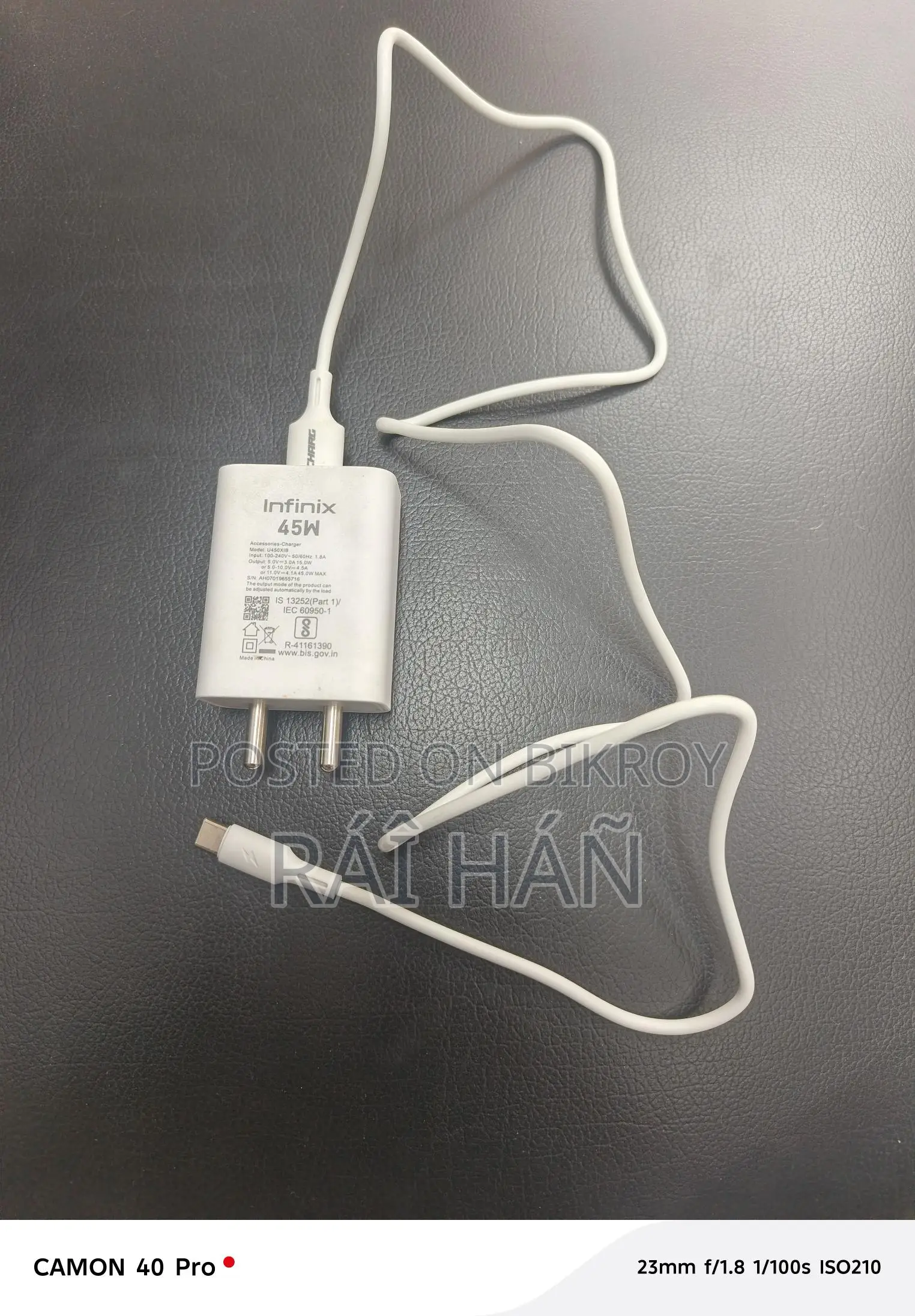 Infinix Charger 45w