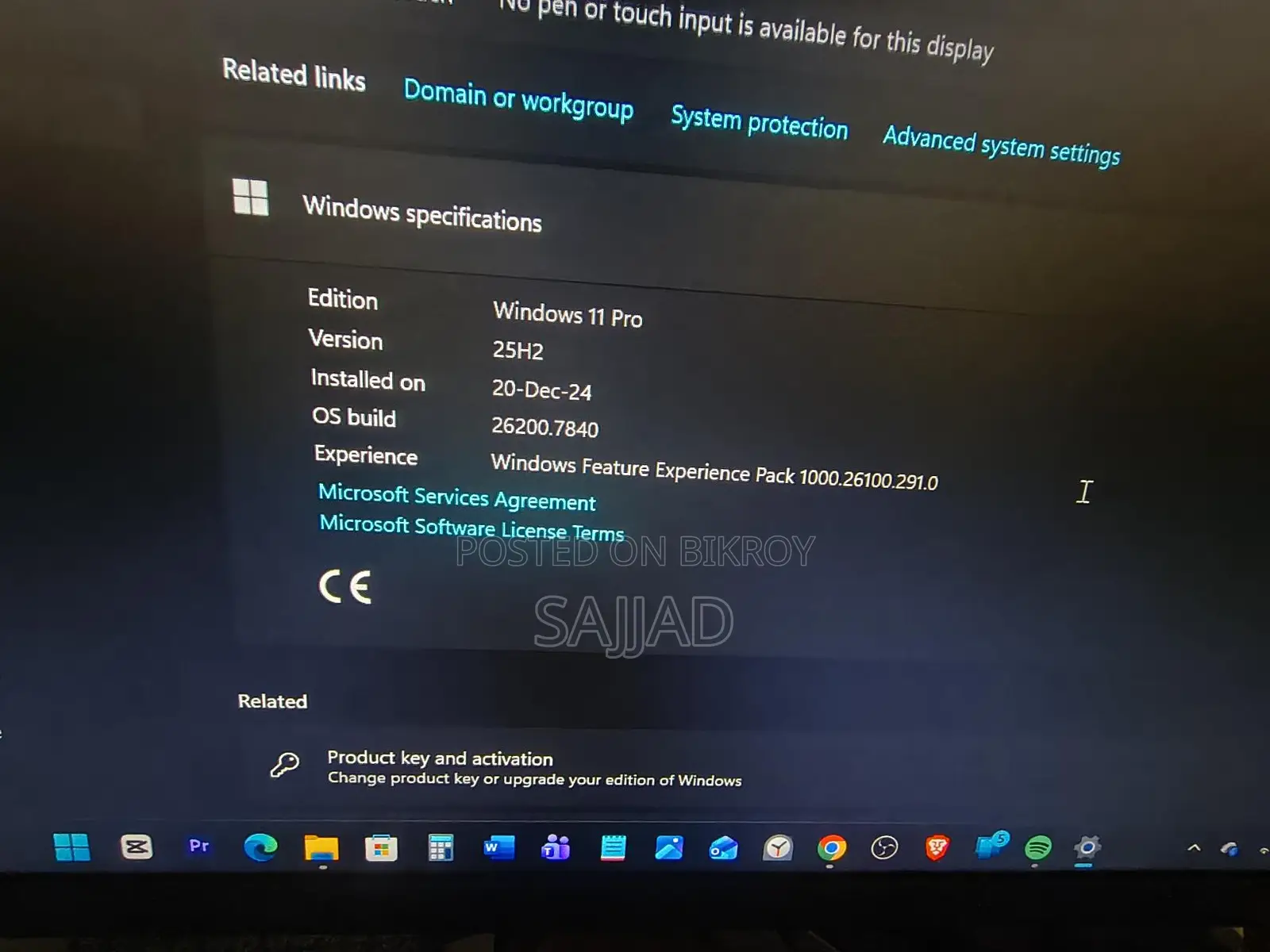 PC with 16GB RAM, 256GB SSD, Ryzen 5 3400G
