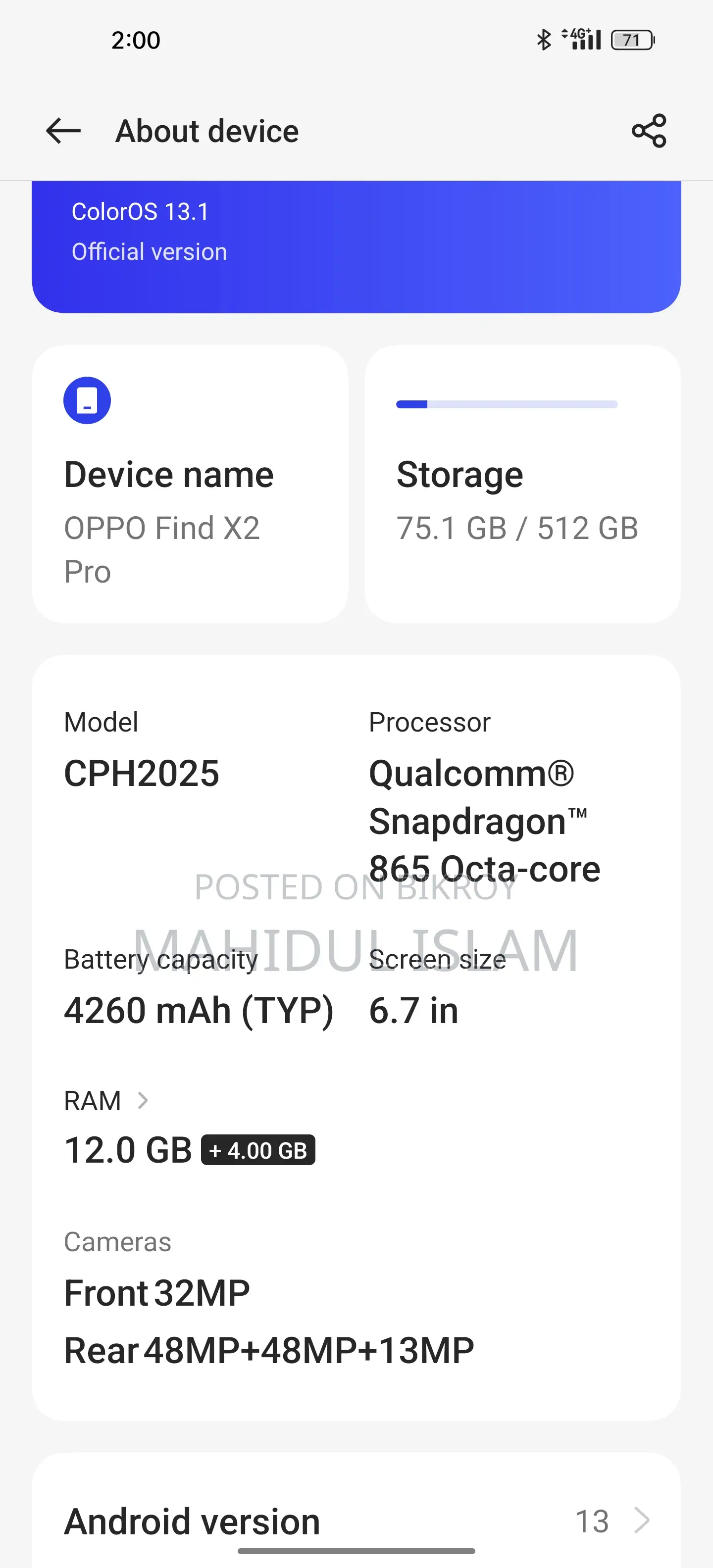 OPPO Find X2 Pro . (Used)