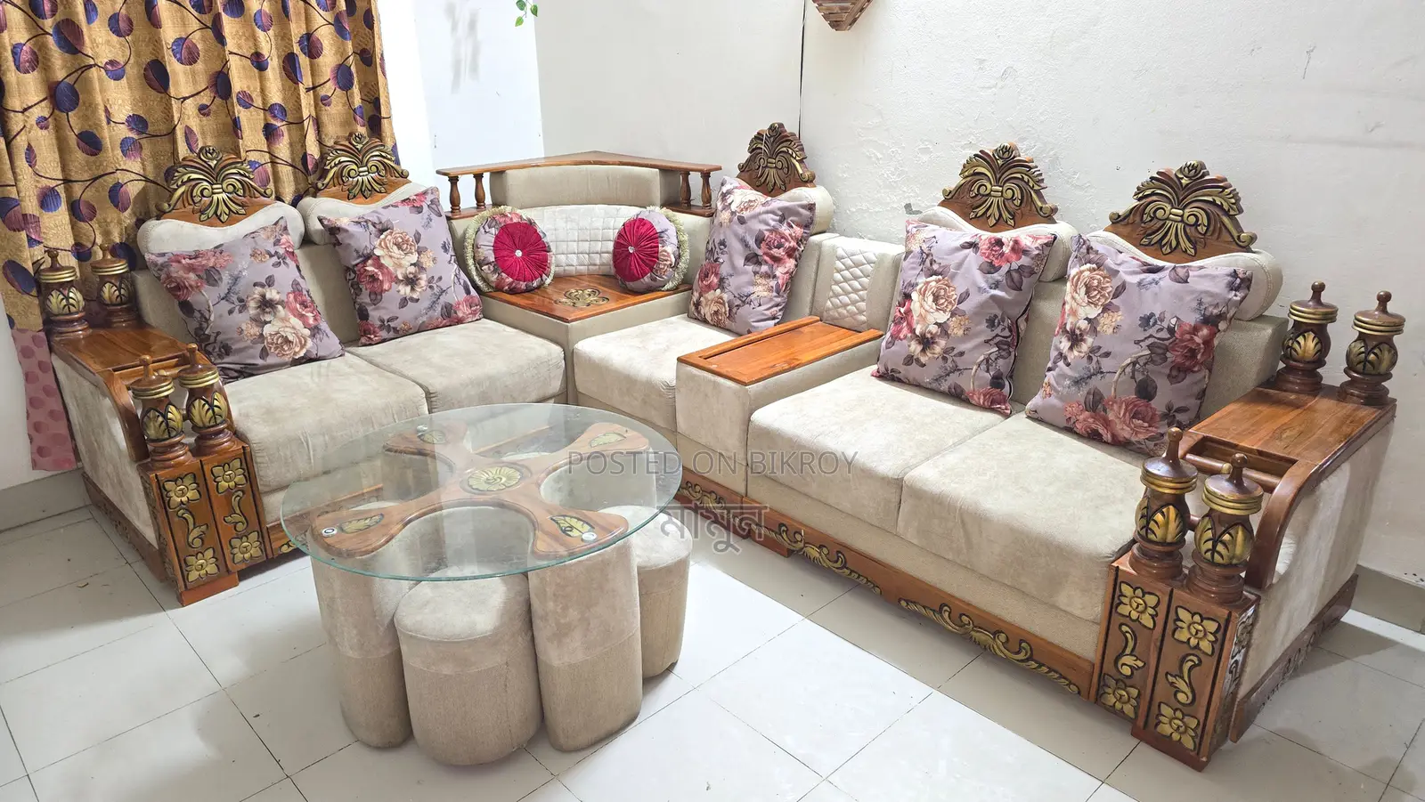 Teak Wood Corner Sofa