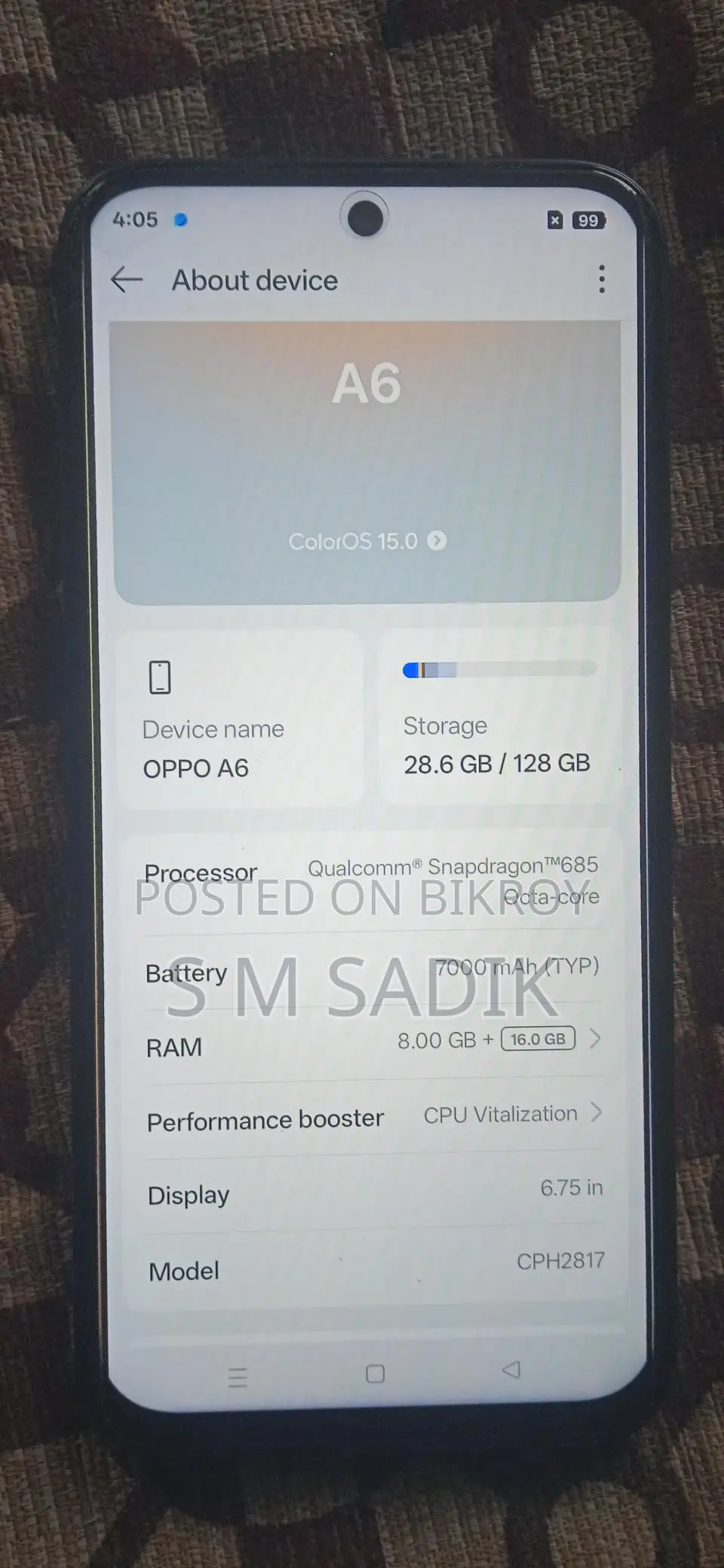 OPPO A - 6 (Used)