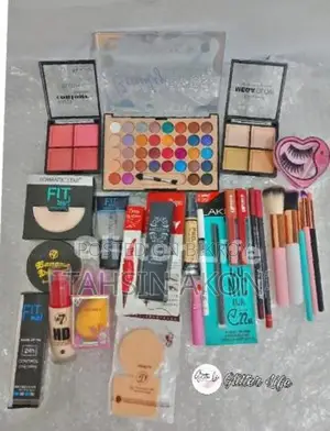 Saree, Bangle, and Cosmetics Combo