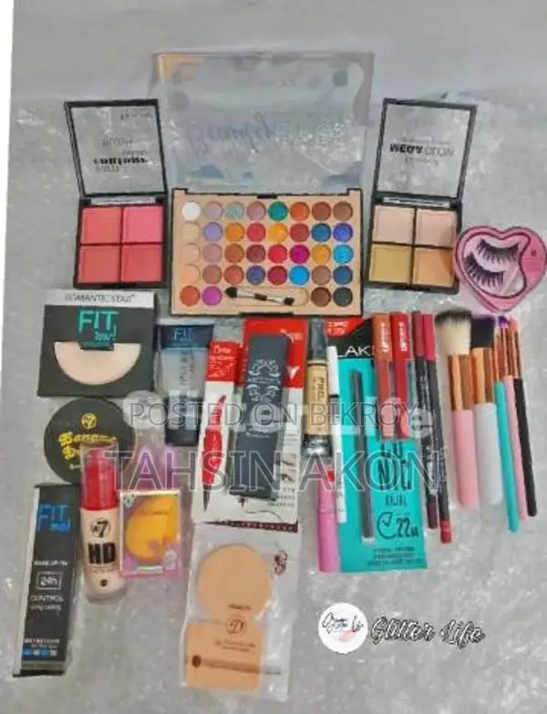 Saree, Bangle, and Cosmetics Combo