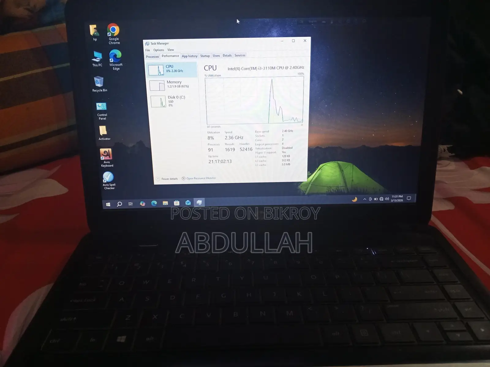 HP 450 i3 3rd Gen Laptop. Full fresh
