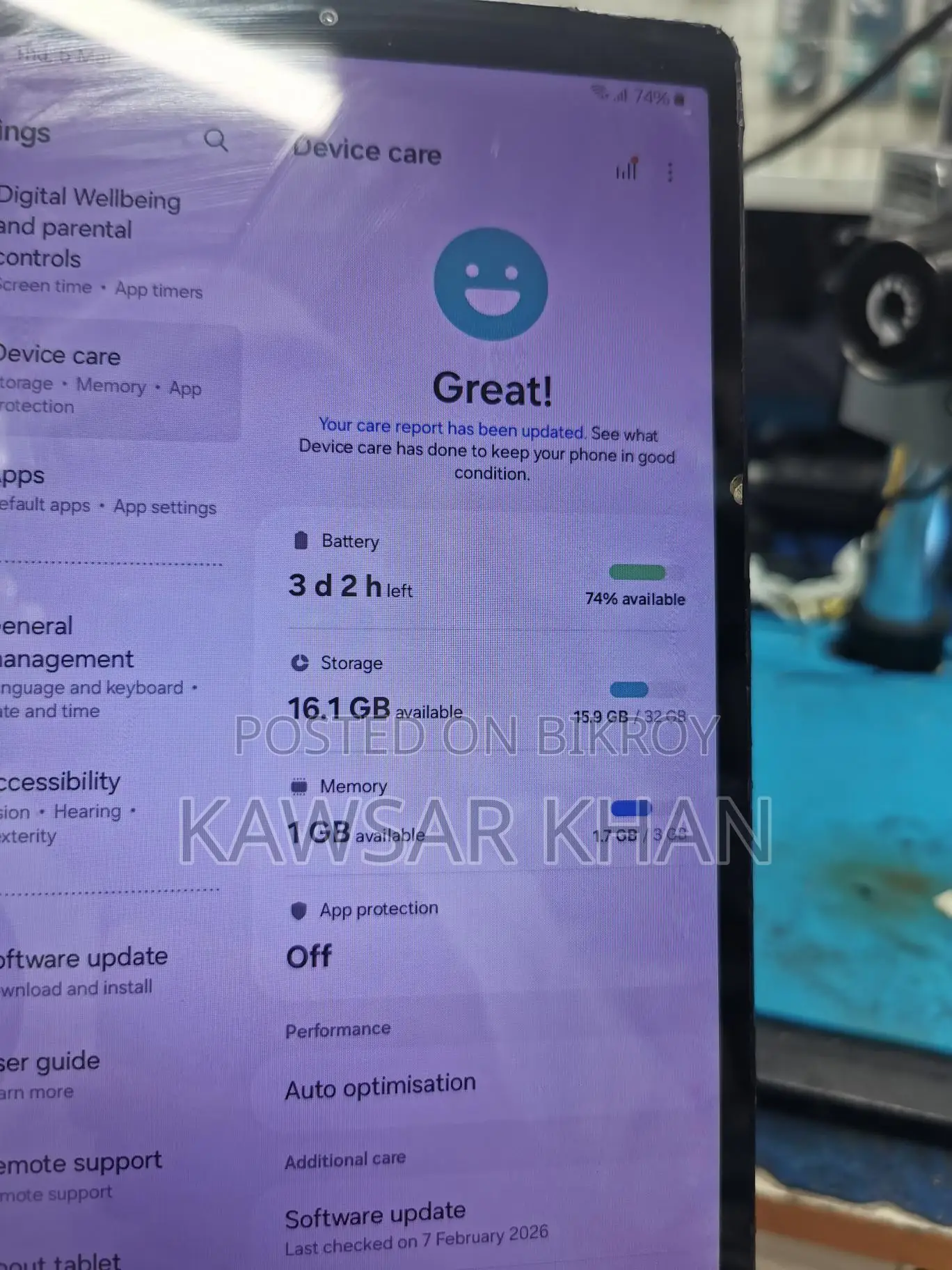 Samsung Galaxy A7 Lite Used