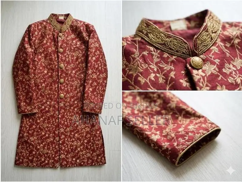 Gorgeous Maroon Sherwani Used 2-3 Times for 8-9 Year Old Kids