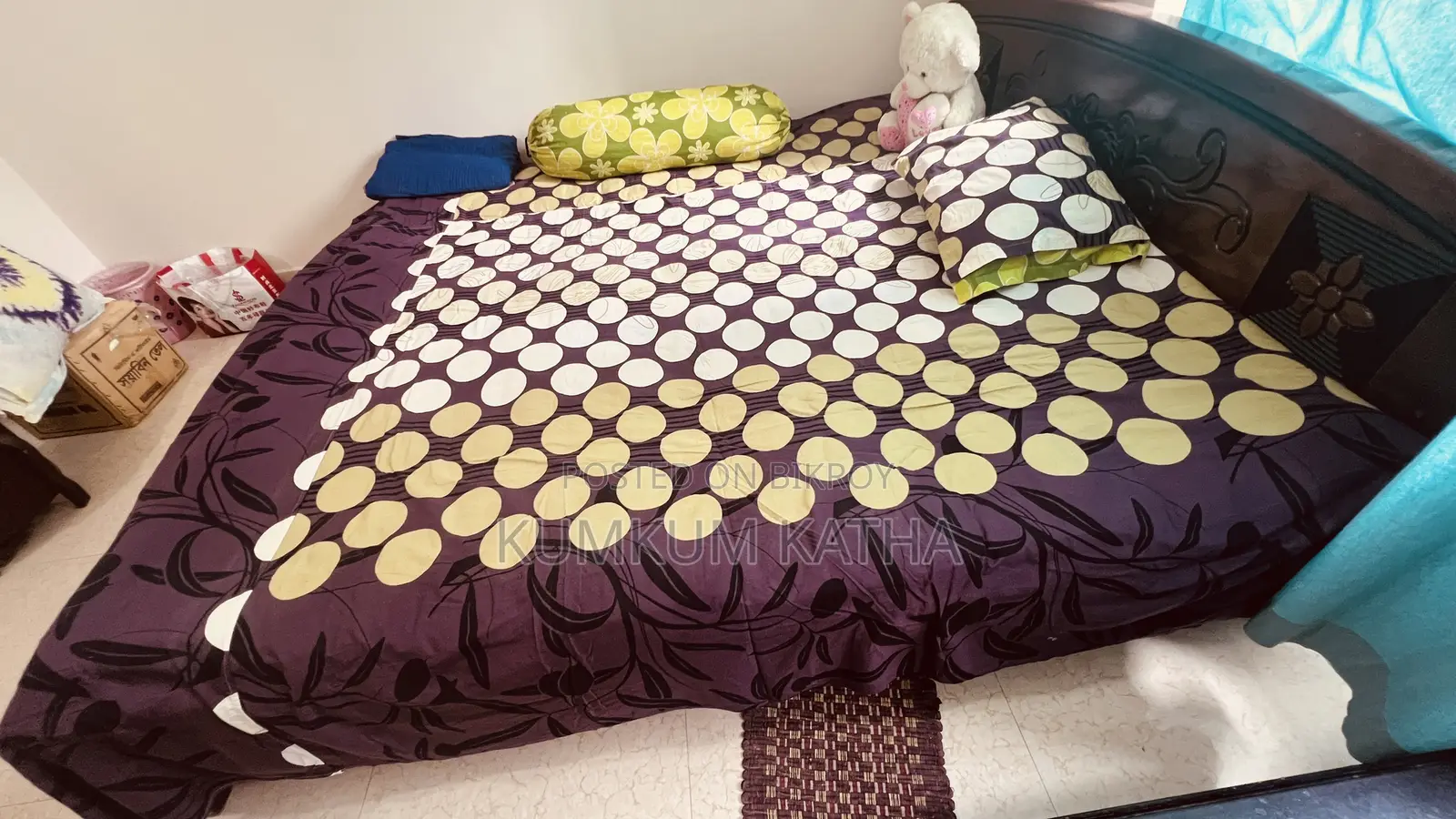 6/7' King Size Bed - Including Mattress and Quilt