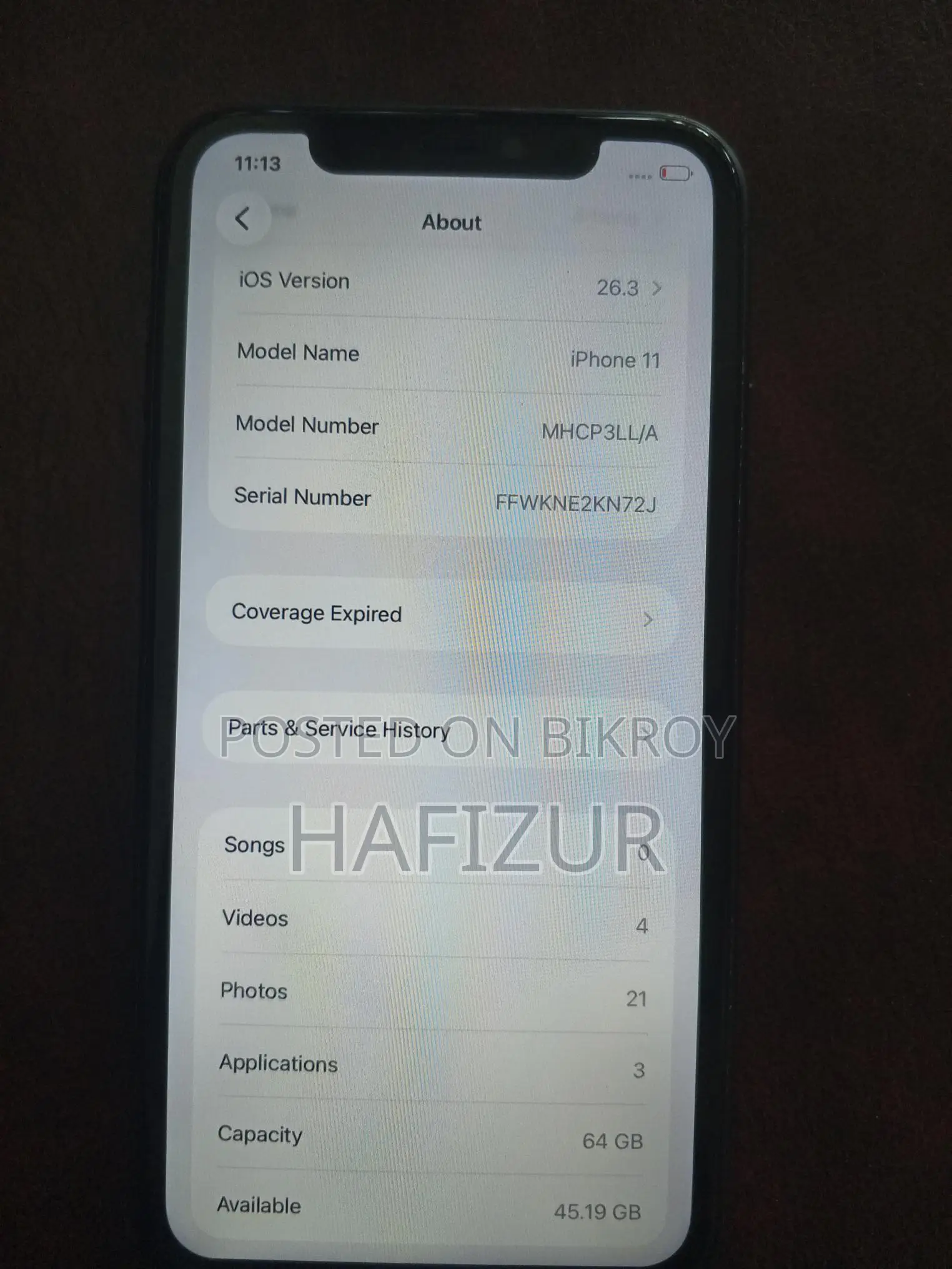 অ্যাপল আইফোন ১১ (ব্যবহৃত)