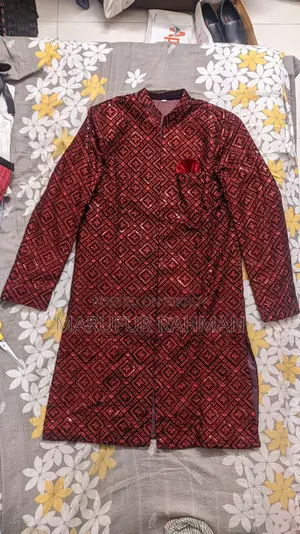 Royal Maroon Sherwani Suit Set 6 Pieces