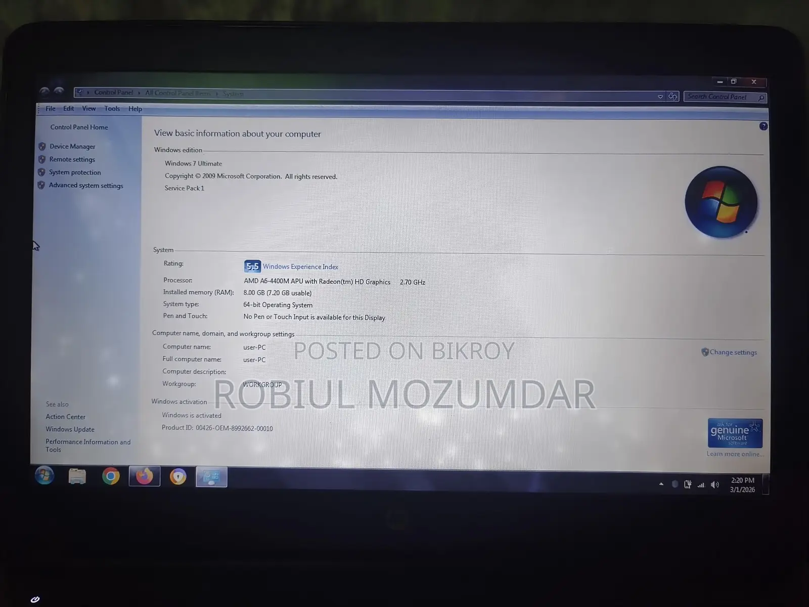 HP Laptop for sale