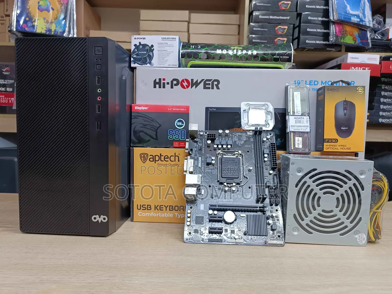 New Core i3 6th Gen + Gigabyte H110 + 8GB RAM + 128GB SSD + 19" LED Monitor