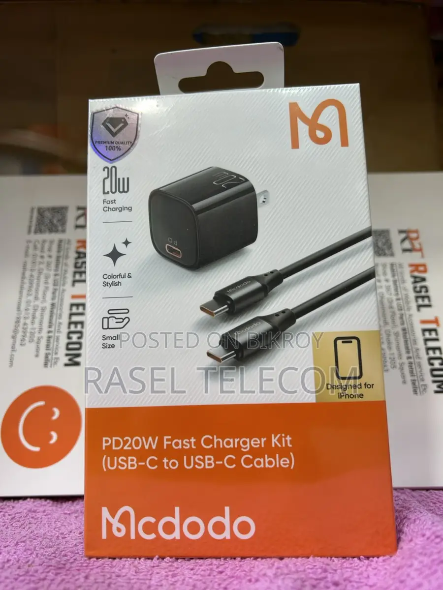 Mcdodo PD 20W Fast Charger Kit (USB-C to USB-C) – Original