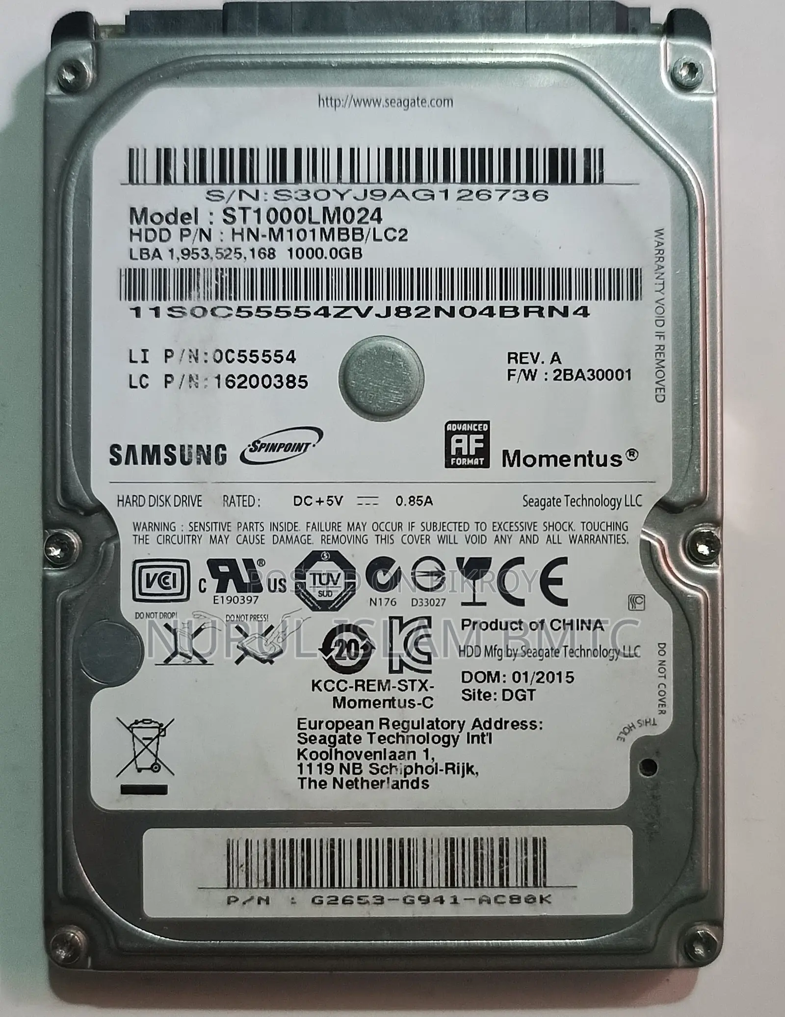 Samsung ST1000LM024 1TB Laptop HDD