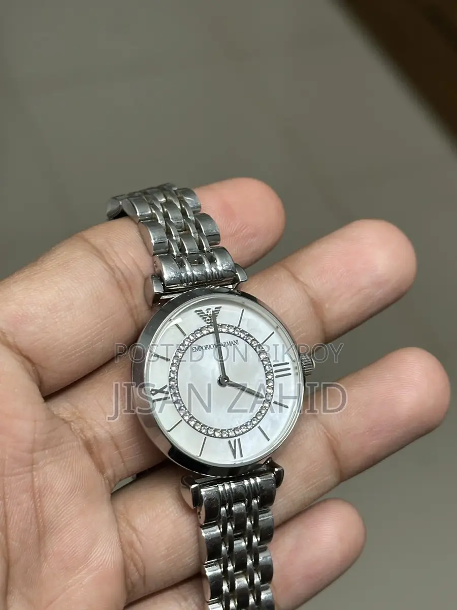 Emporio Armani Classic Mop Dial Silver-tone Ladies Watch- Ar1908