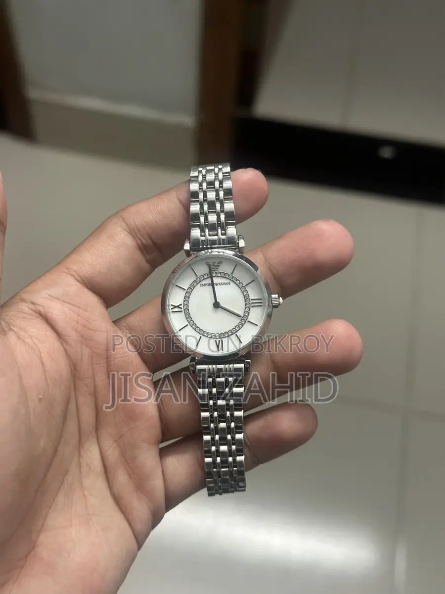 Emporio Armani Classic Mop Dial Silver-tone Ladies Watch- Ar1908