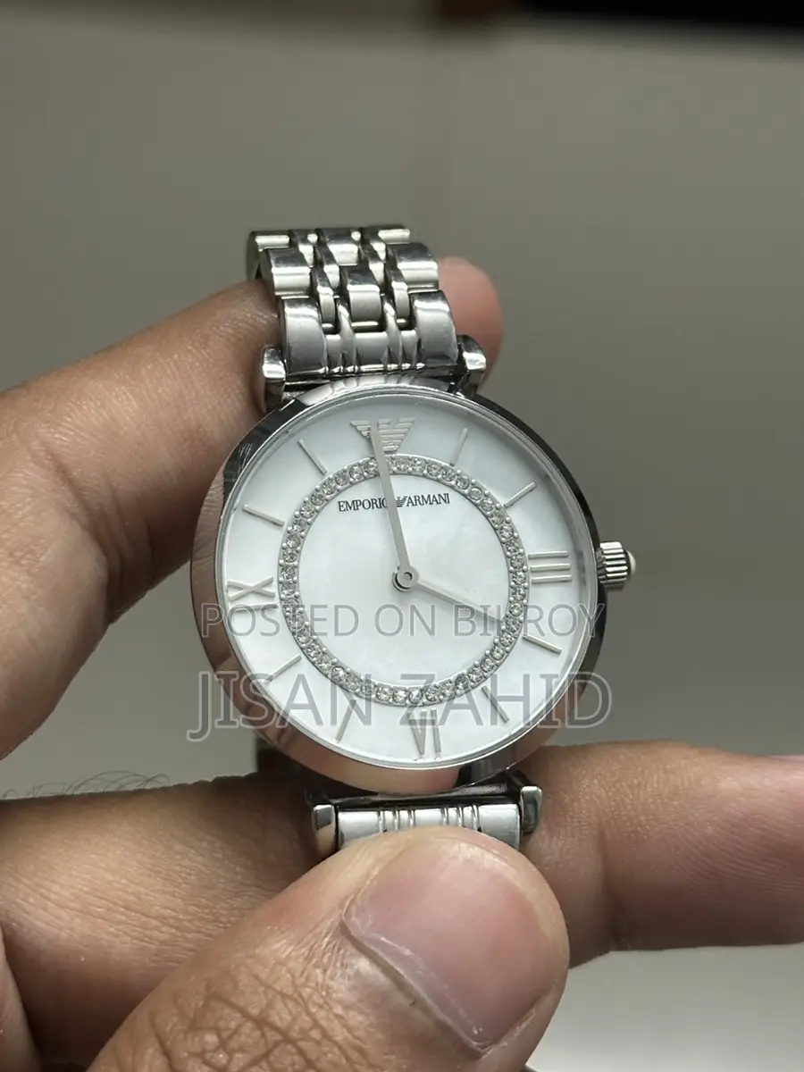 Emporio Armani Classic Mop Dial Silver-tone Ladies Watch- Ar1908
