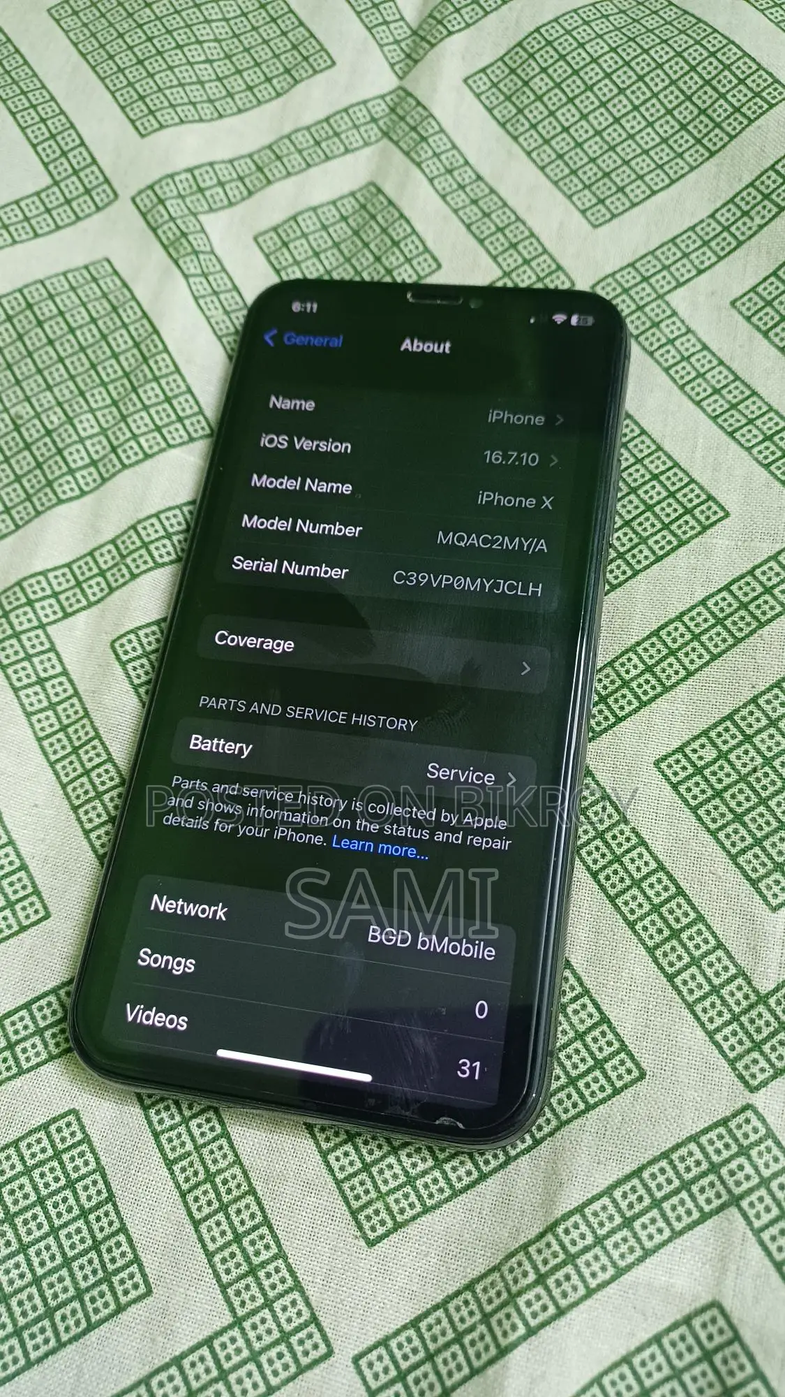 Apple iPhone X 64GB (Used)